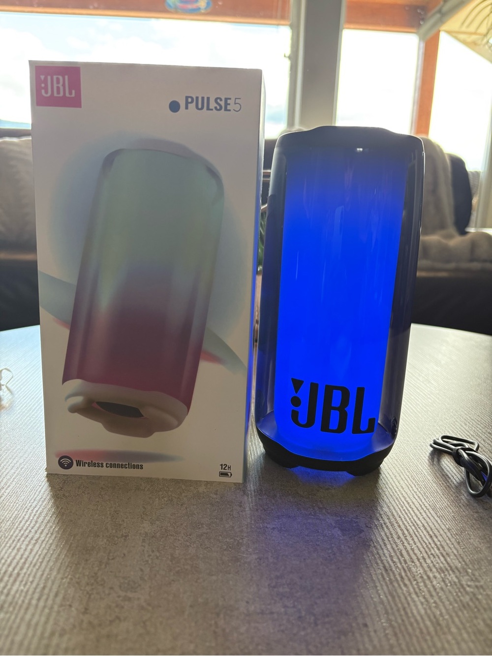 JBL Pulse 5 Speaker with Vivid Blue Light